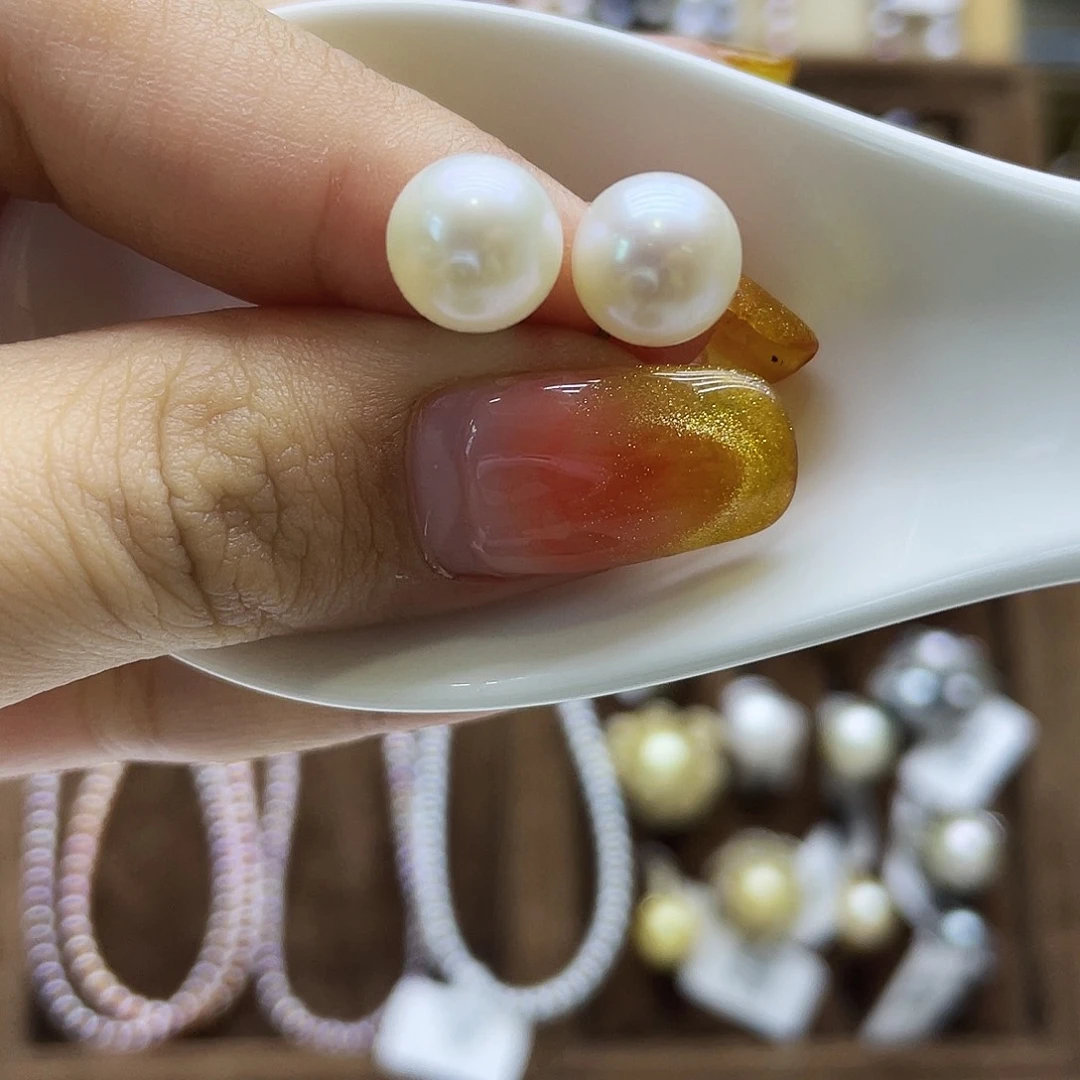 淡水珍珠耳饰银S925镶嵌