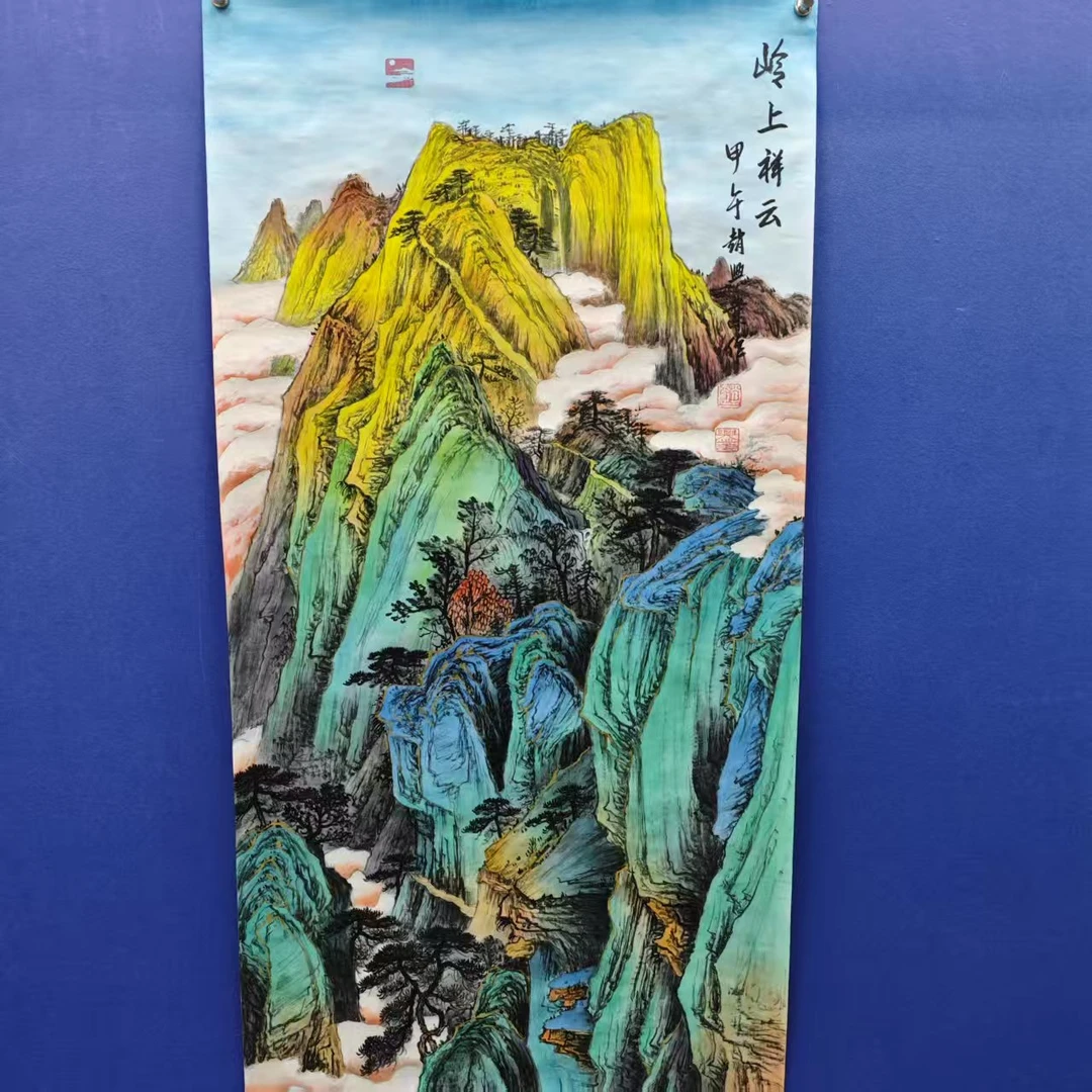 赵兴业《金碧山水》四尺竖宣纸 136*68cm -天美