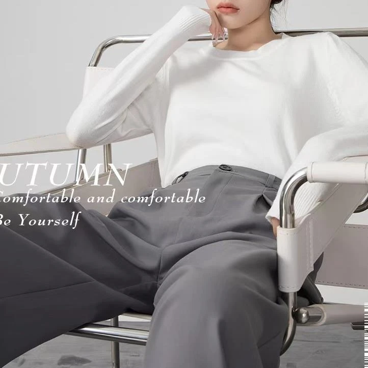 #813秋冬新款圆领针织衫宽松软糯上衣