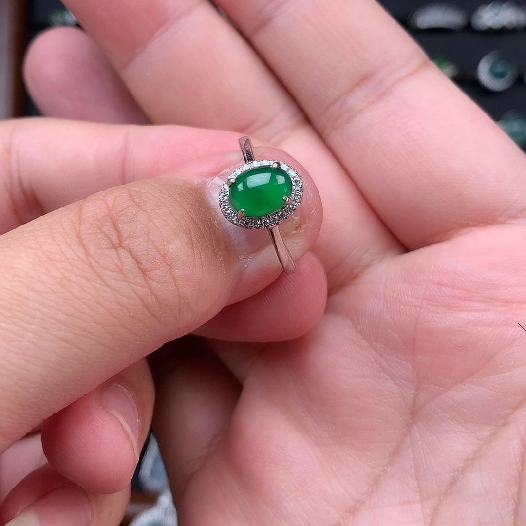 李****翡翠银S925镶嵌颈饰