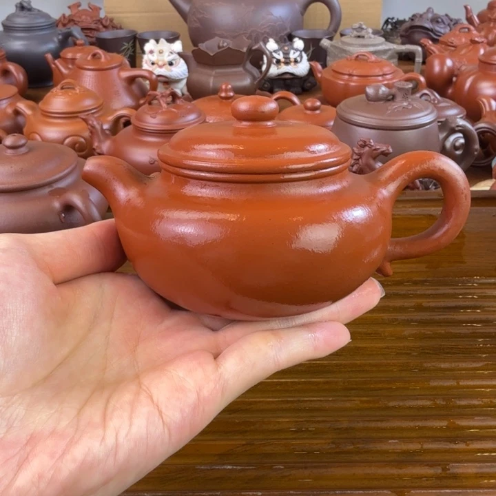 茶壶紫砂朱泥全手仿古200毫升