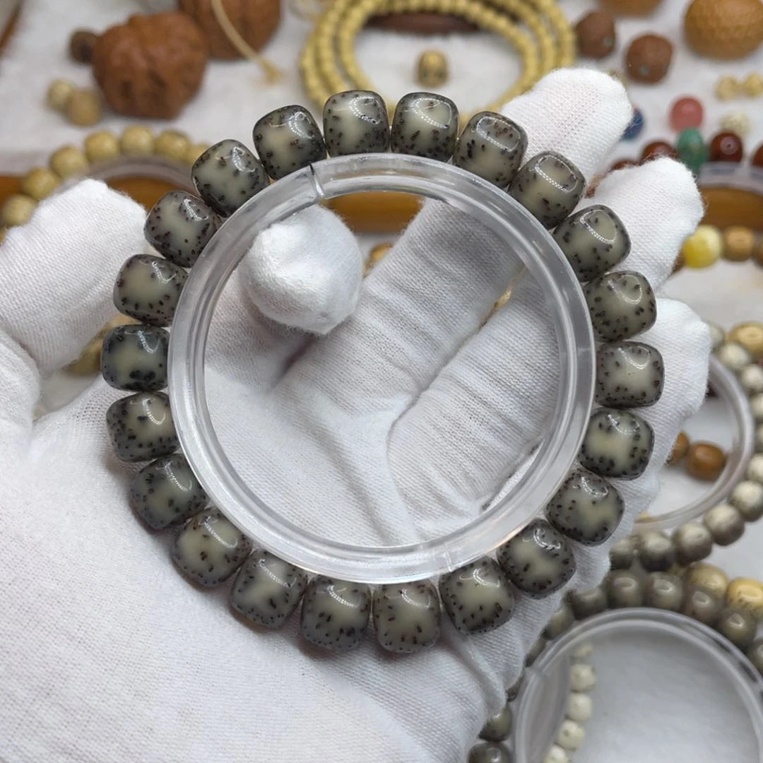 星月菩提手串10.5/9.5石玉双留白