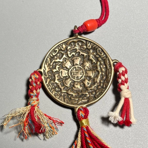 【藏传】铜制 四环蛙嘴九宫牌