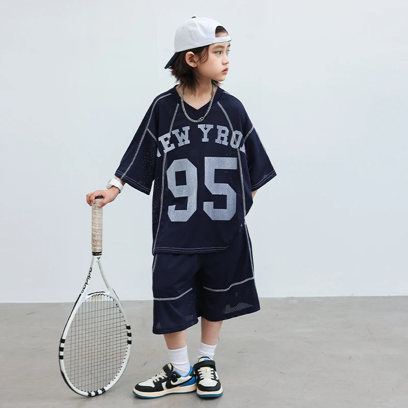 【2025夏款上新】男童夏季套装儿童运动短袖两件套男孩潮酷休闲夏装