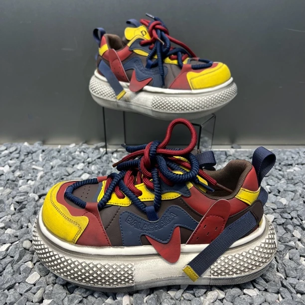 男鞋秋冬新款超轻泡泡底厚底增高加绒保暖复古擦色时尚休闲老爹鞋