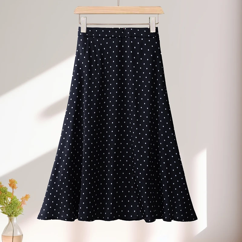 时尚时尚波点气质半身裙女夏季薄款2025年新款高腰显瘦垂感舒适中