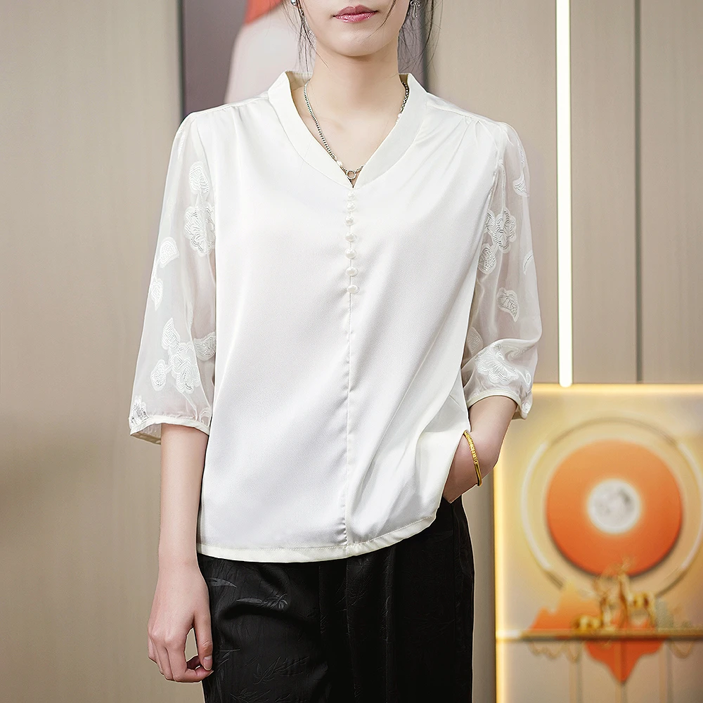 时尚百搭高级感衬衫女气质洋气轻奢风设计感百搭显瘦上衣N7565