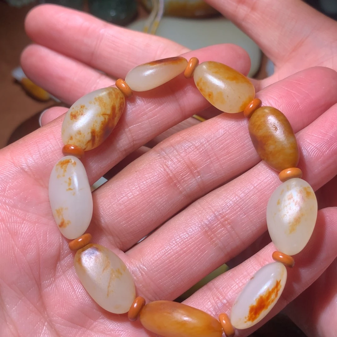 ~***~和田玉未镶嵌挂件手链