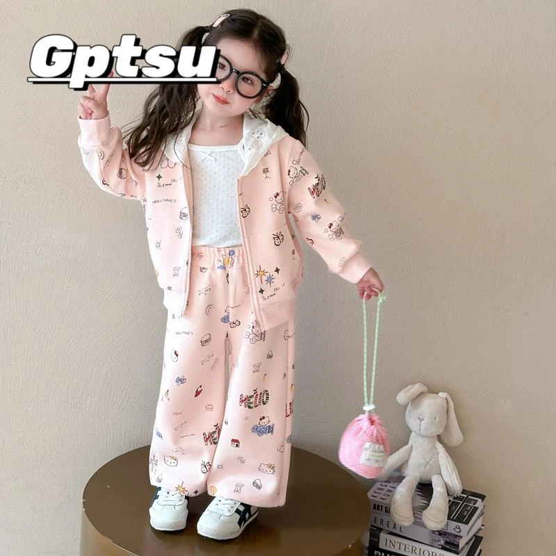 GPTSu女童套装春秋2025新款儿童洋气时髦女宝宝运动休闲两件套装