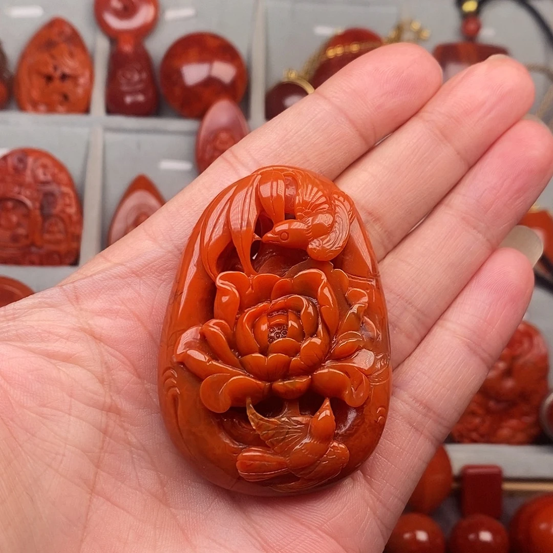 南红玛瑙未镶嵌吊坠(不含链)