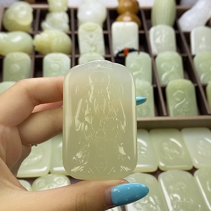 昆仑石财神山水牌