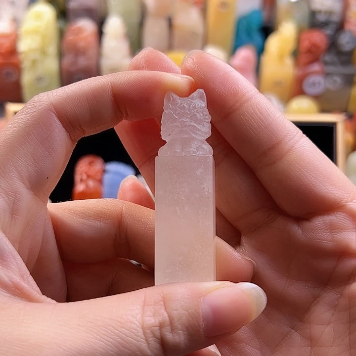 昌化石印石手工定制1.5厘米，醒狮