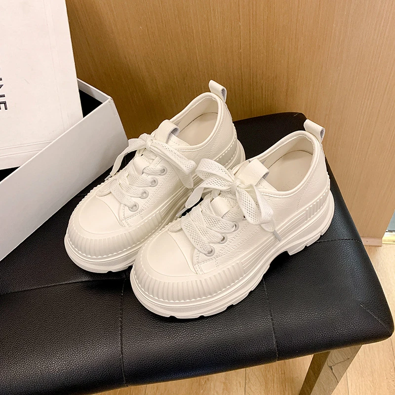 春季新款韩版厚底增高休闲鞋女运动小白鞋黑色帆韩版黑色帆布潮鞋