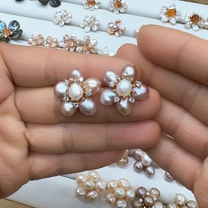 淡水珍珠发饰银S925镶嵌