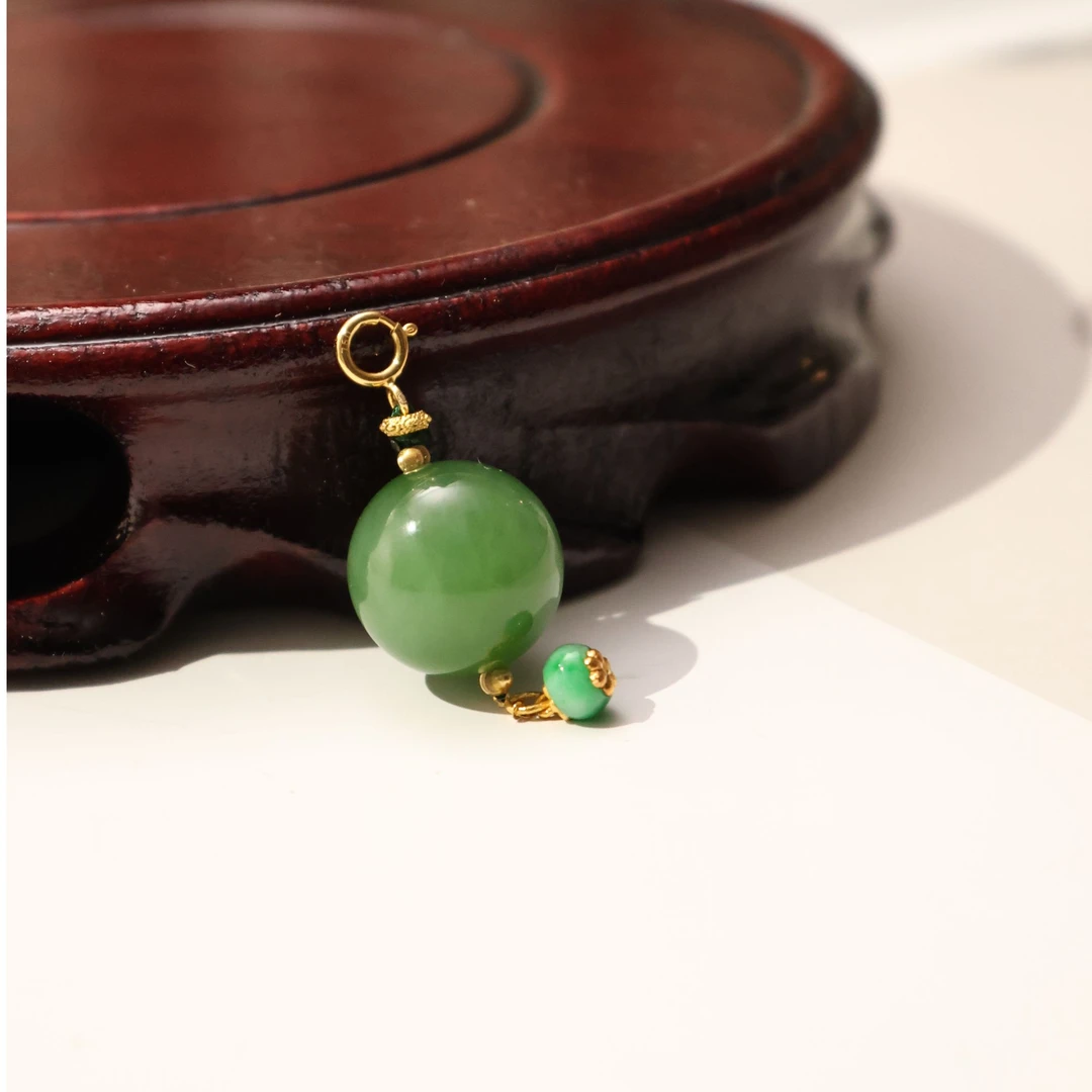 【翠竹】碧玉*和田玉*18k