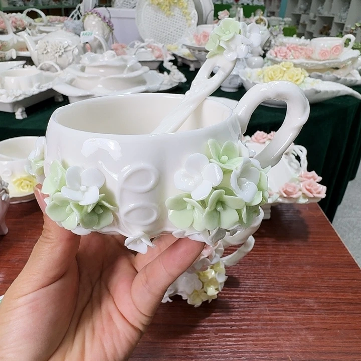 陶瓷咖啡杯套装杯子勺子