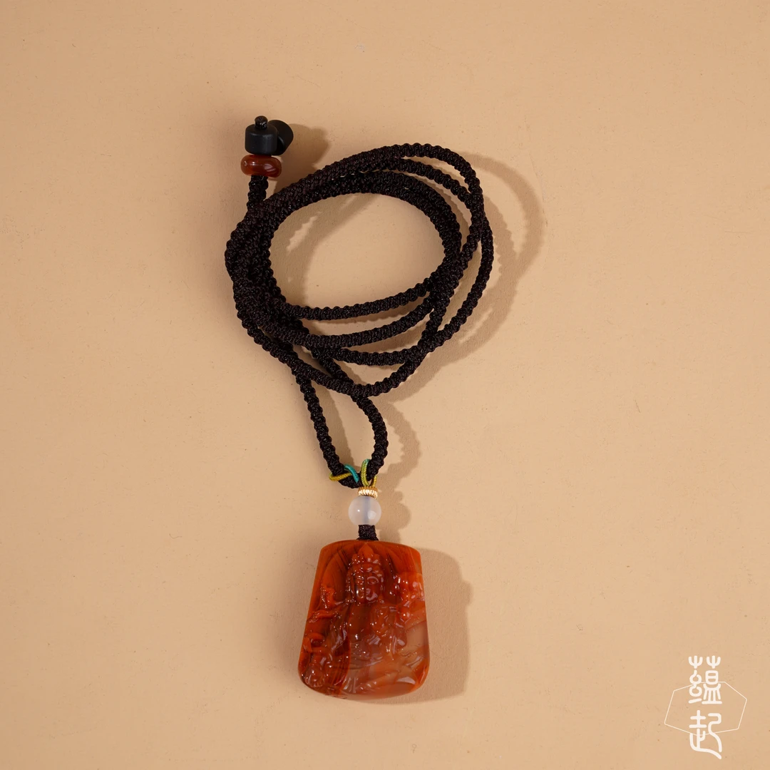 南红玛瑙雕刻件孤品吊坠30*24*11