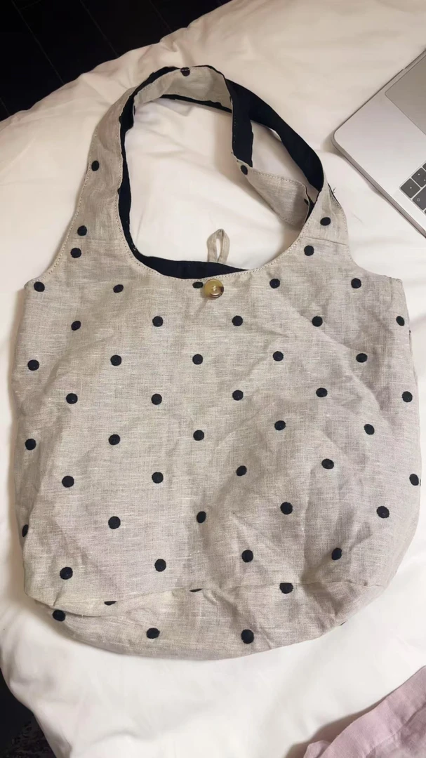 2025年新款雨露亚麻波点单肩包