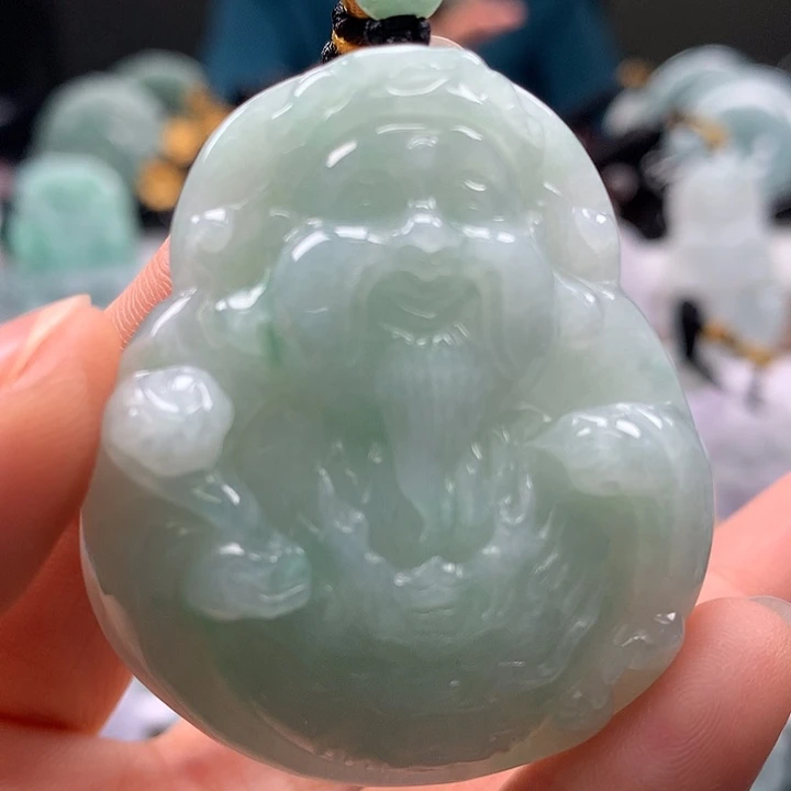 翡翠未镶嵌颈饰立体财神爷福利卡厚10+