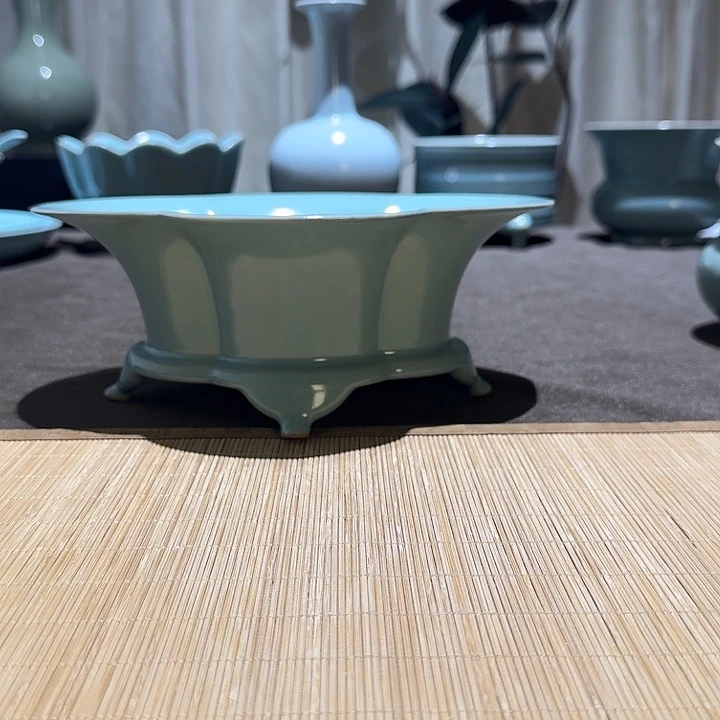 杯子全手工，海棠盘