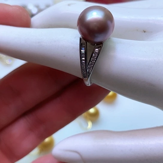 淡水珍珠耳饰银S925镶嵌