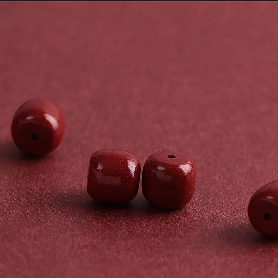 含辰砂工艺品M122老型桶珠配件1.2克8-6.7mm