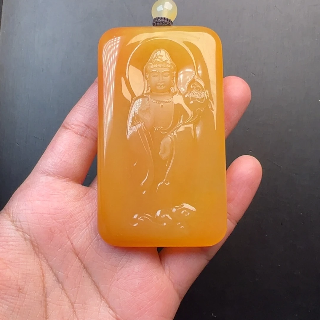 双***哥石英质玉（黄龙玉）未镶嵌颈饰