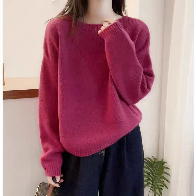 美美服饰2025秋冬新款显瘦糖果色加厚羊·毛加兔·毛高品质毛衣