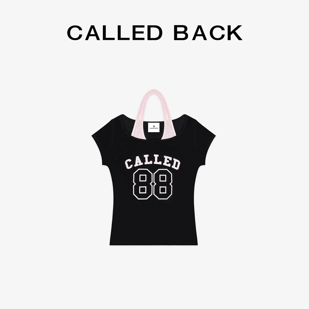 CALLED BACK新款通勤潮流时尚百搭显瘦无袖黑色真两件背心050805