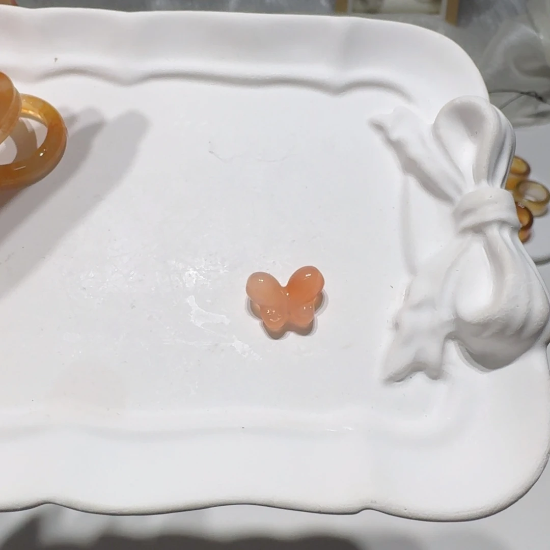 玛瑙/玉髓未镶嵌戒指蝴蝶配件