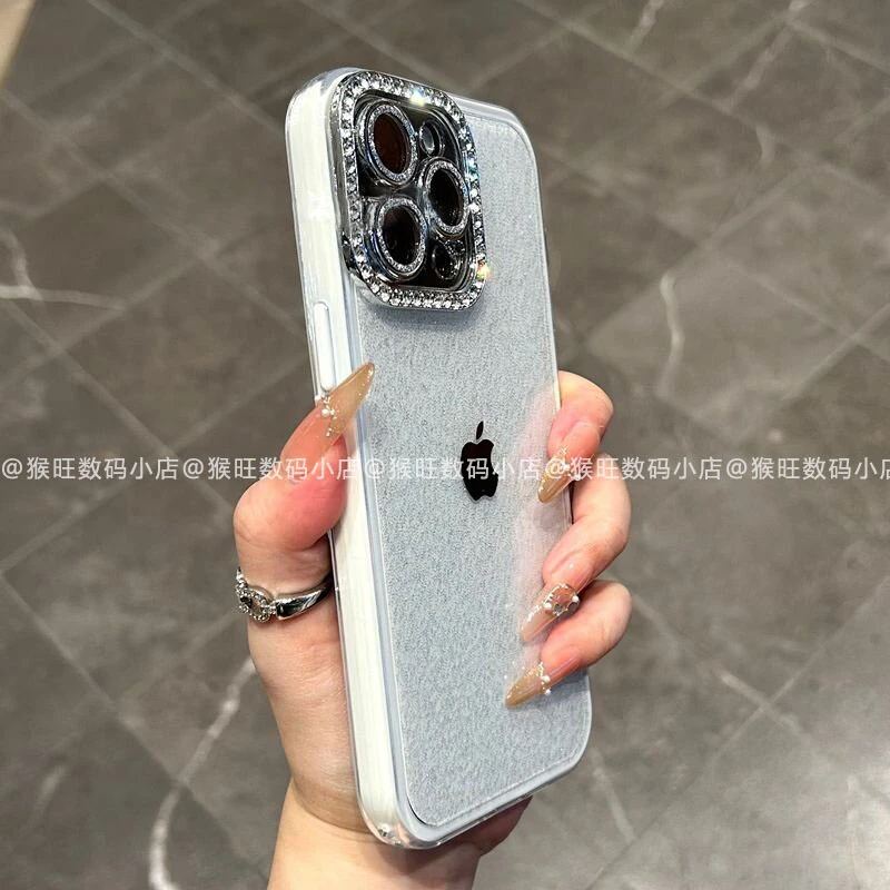 高级闪粉自带镜头膜适用iPhone16promax手机壳苹果15全包14轻奢13