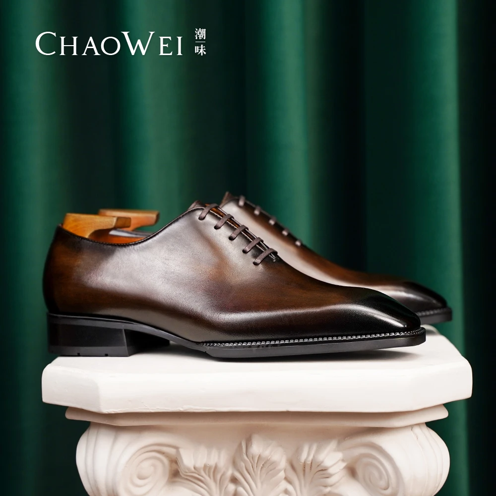 【现代固特异】皮中底缝线底布雷克商务正装皮鞋方头手工皮鞋B274