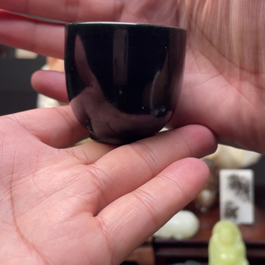 和田玉未镶嵌摆件和田玉茶杯未镶嵌