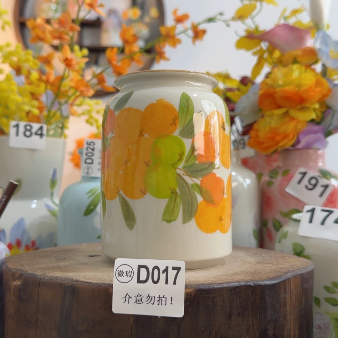 摆件景德镇手绘陶瓷花瓶摆件无孔