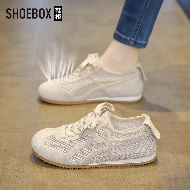 达芙妮集团旗下网鞋透气网面女鞋2025夏新款镂空薄款运动鞋阿甘鞋