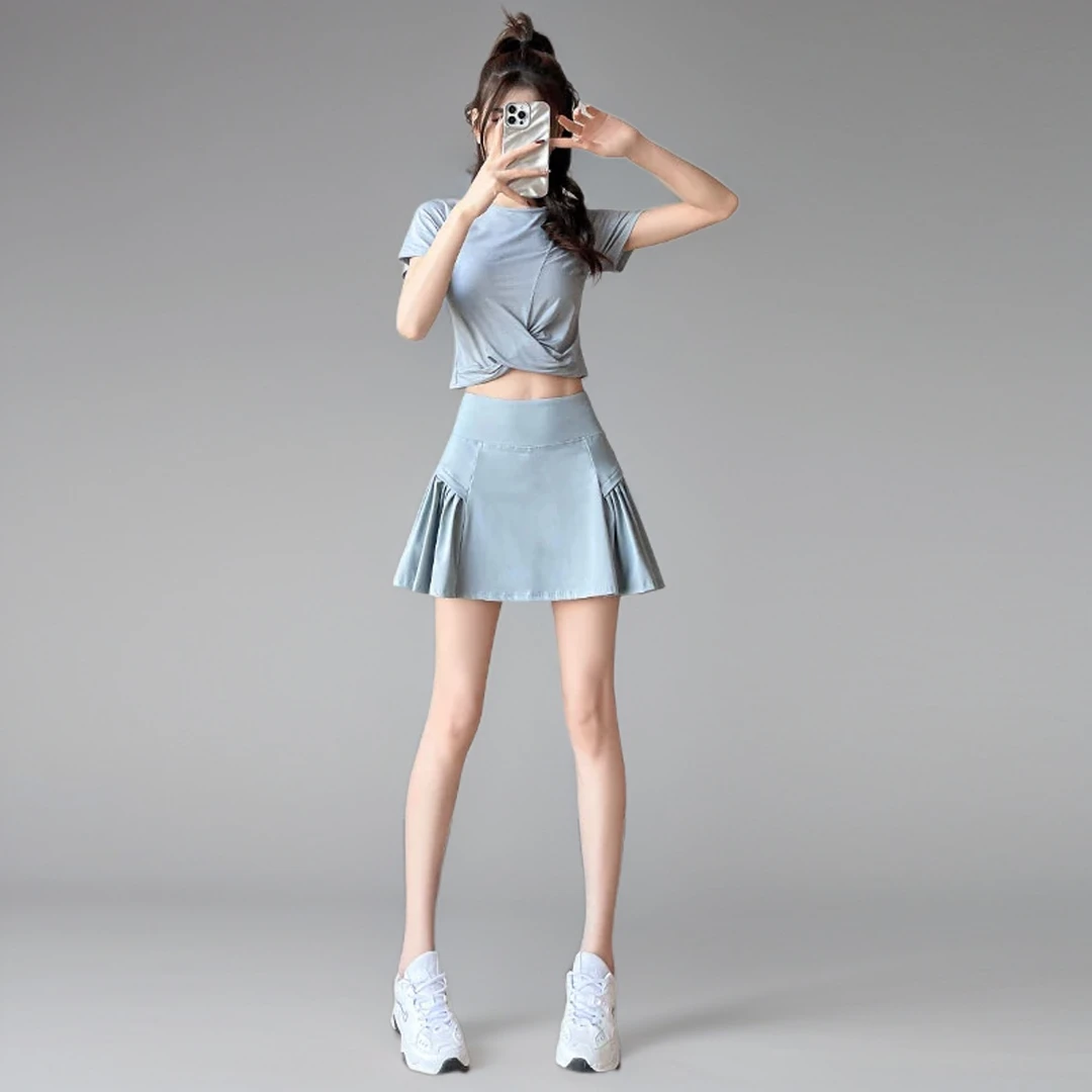防走光显瘦A字裙运动裙白色春夏高腰短裙子休闲运动套装百搭2025