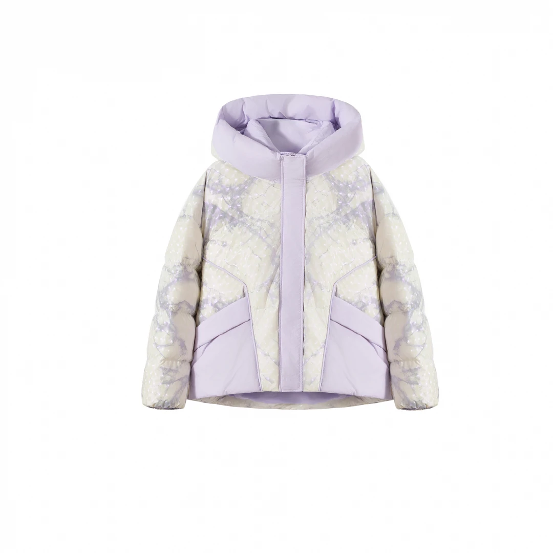 【云云专属】冬季时尚拼接设计闪亮小星星保暖羽绒服