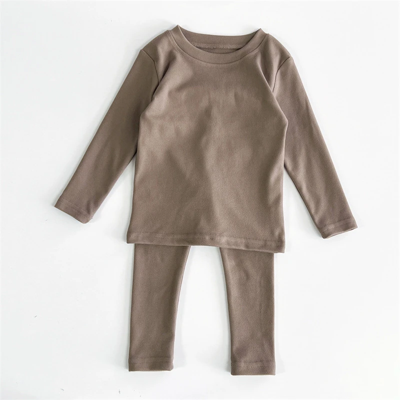 【23772KS】咖色小马打底衫套装