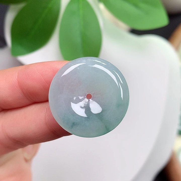 颈饰未镶嵌翡翠平安扣 24.7x5.2mm