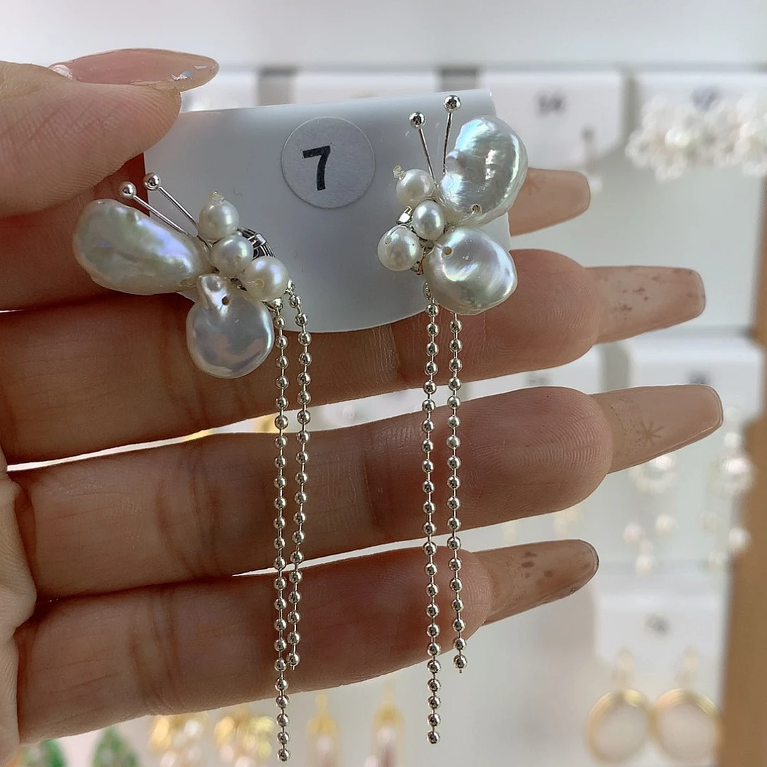 未镶嵌耳饰淡水珍珠唐****柔