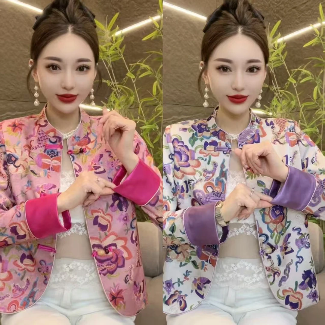 新深圳南油乐总-W2699款早春新中式提花外套女装(如鱼得水)