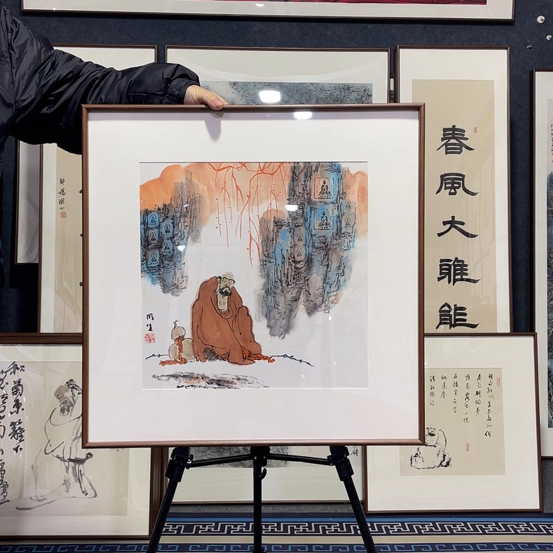 国画手绘画作品带框60/60