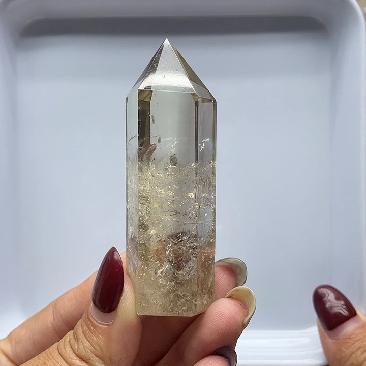 未镶嵌珠宝半成品水晶47茶水晶柱高7.2宽2.3