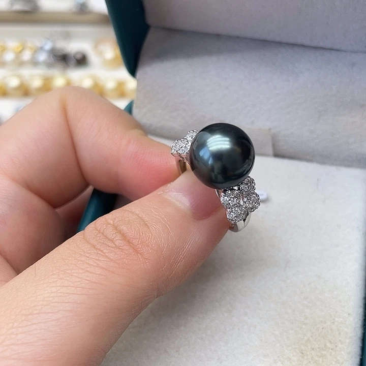 海水珍珠戒指银S925镶嵌