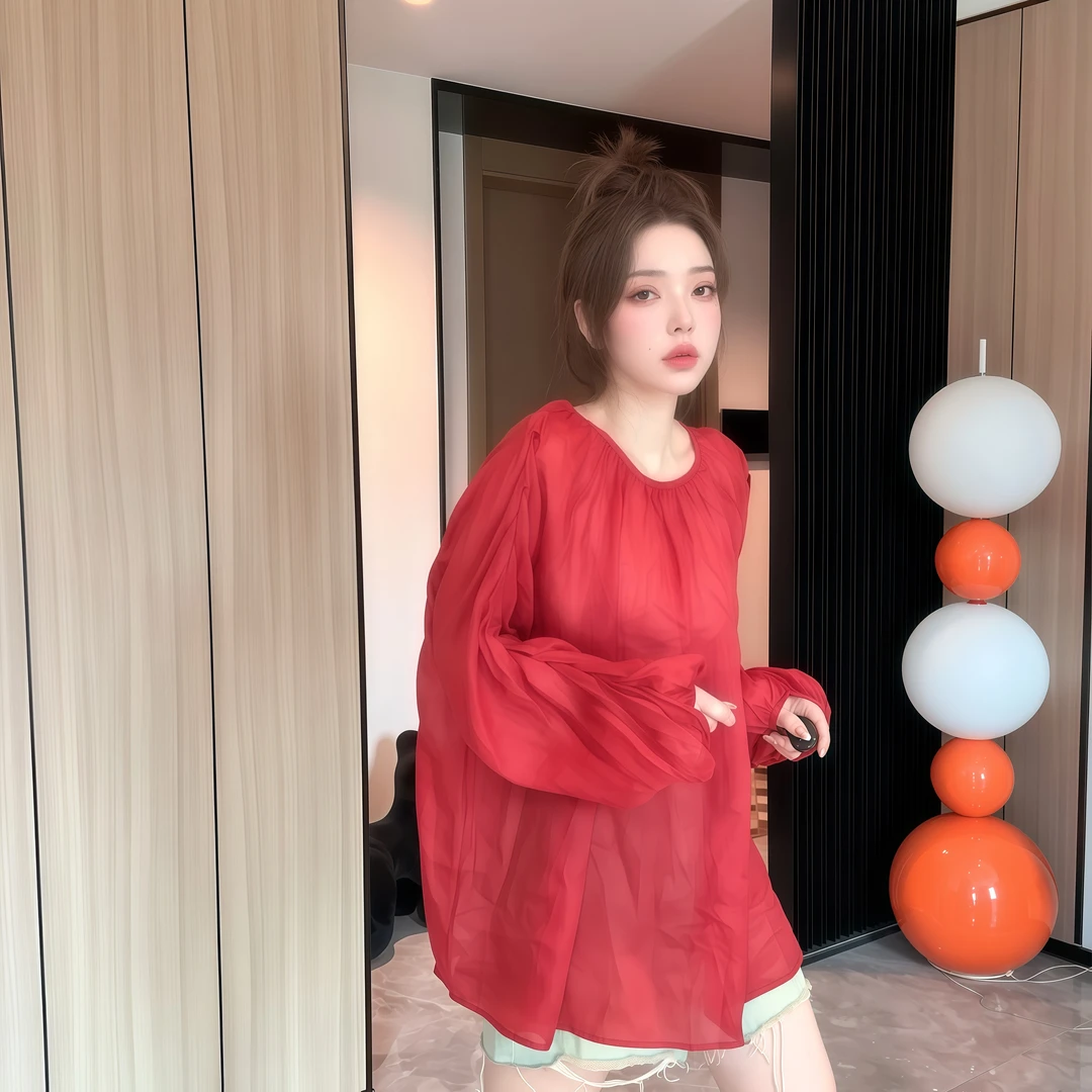 【丽丽推荐】100苎麻扭结袖防晒T恤