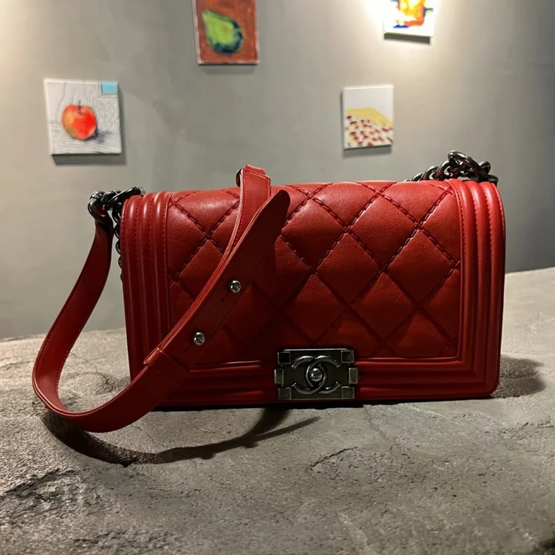 95新 Chanel/香奈儿 Chanel红银扣leboy 25100005-09