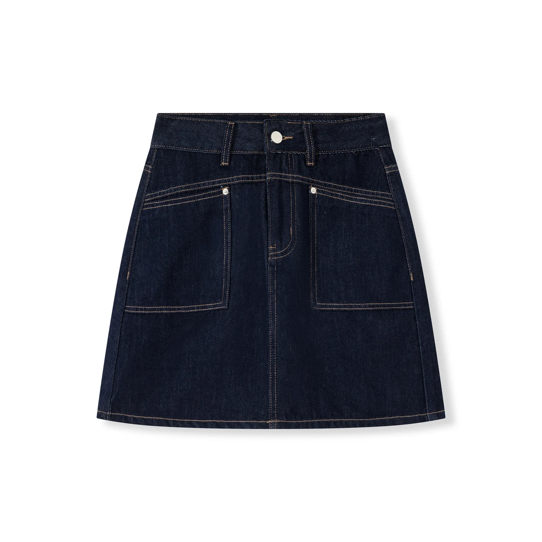 莱赛尔赤耳丹宁春夏牛仔短裙高腰显瘦百搭内衬防走光A字短裙欧款