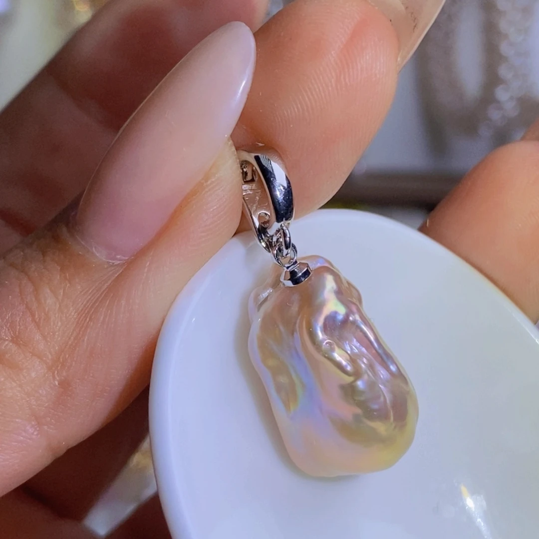 银S925镶嵌天然淡水珍珠淡水珍珠