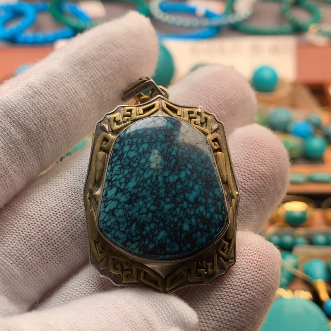 绿松石银S925镶嵌绿松石