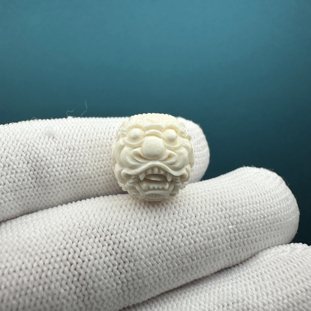 K1301天然猛犸牙雕刻珠14.9*14mm一物一图假一罚十